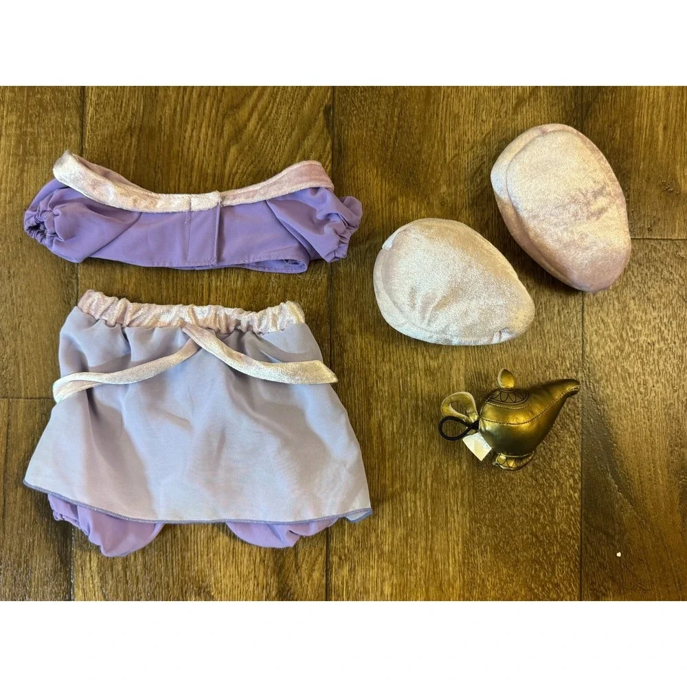 Vtg Build A Bear Disney Aladdin Princess Jasmine‎ Purple Outfit Lamp Shoes Lot